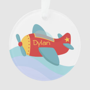 Bunte und niedliche Cartoon-Flugzeuge für Jungen Ornament