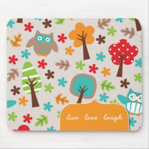 Bunte und wunderliche Eule Mousepad