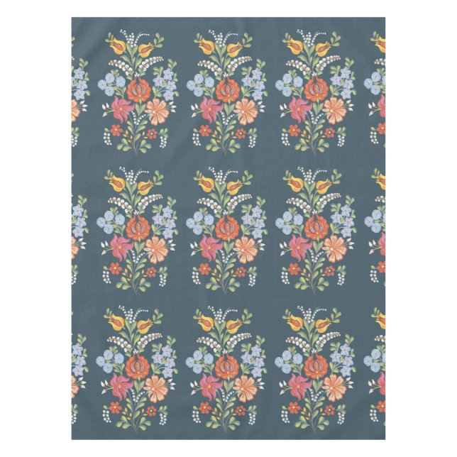 Bunte ungarische Blume Tischdecke (Vorderseite)