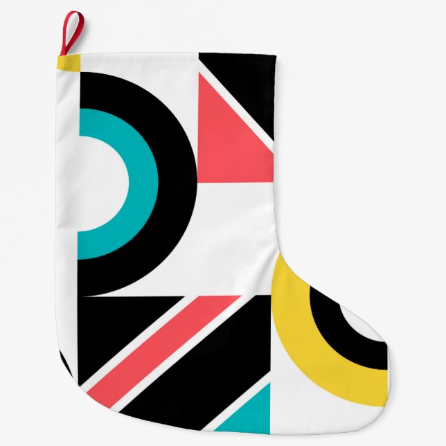 Bunte, urbane, trendige, moderne geometrische Kuns Großer Weihnachtsstrumpf (Vorderseite)