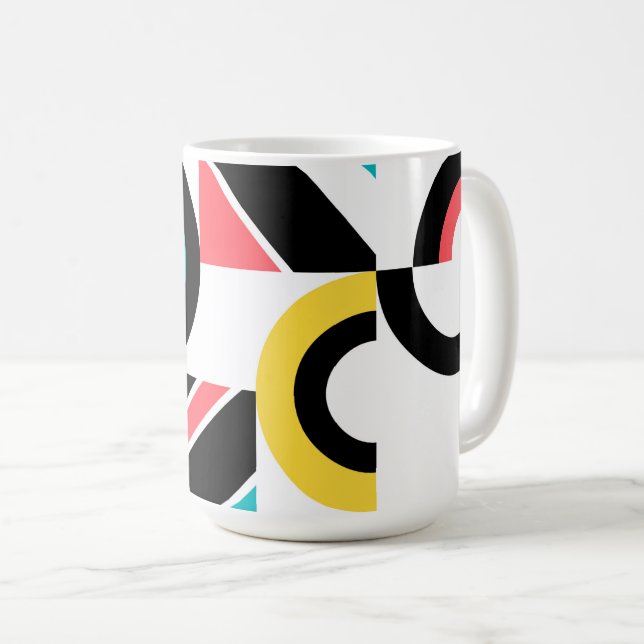 Bunte, urbane, trendige, moderne geometrische Kuns Kaffeetasse (VorderseiteRechts)