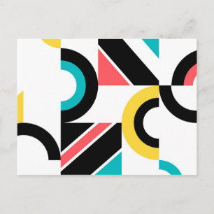 Bunte, urbane, trendige, moderne geometrische Kuns Postkarte
