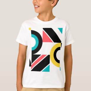 Bunte, urbane, trendige, moderne geometrische Kuns T-Shirt