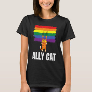 Bunte Verbündete Katze Lgbt Katze T-Shirt