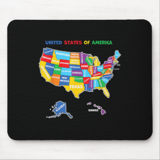Bunte Vereinigte Staaten von Amerika Karte mit Bun Mousepad