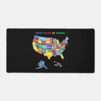 Bunte Vereinigte Staaten von Amerika Karte mit Bun Schreibtischunterlage