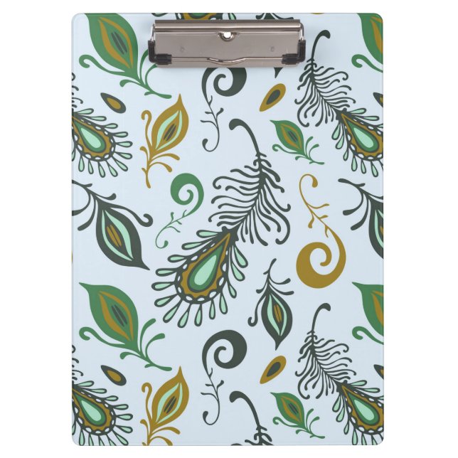 Bunte verschiedene Federn Klemmbrett (Vorderseite)