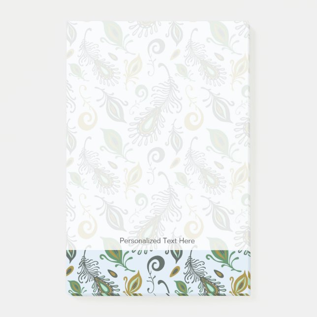 Bunte verschiedene Federn Post-it Klebezettel (Vorderseite)