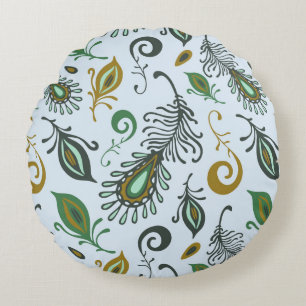 Bunte verschiedene Federn Rundes Kissen