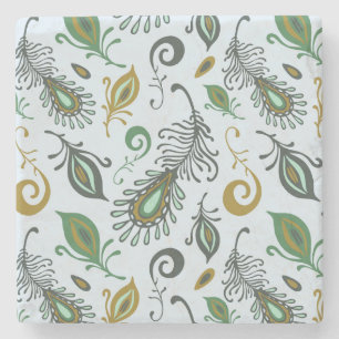 Bunte verschiedene Federn Steinuntersetzer