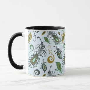 Bunte verschiedene Federn Tasse