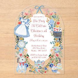 Bunte verzauberte Alice im Wunderland zum Geburtst Acryleinladungen