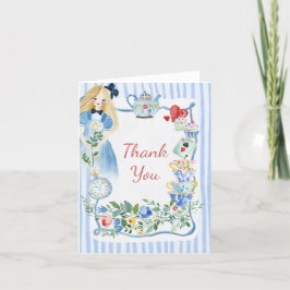 Bunte verzauberte Alice im Wunderland zum Geburtst Dankeskarte