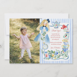 Bunte verzauberte Alice im Wunderland zum Geburtst Dankeskarte