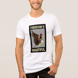 Bunte viele Vögel, die mit Freiheit fliegen, zitie Tri-Blend Shirt