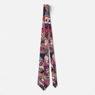 Bunte Vintage-Crazy-Quilt Krawatte