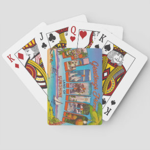 Bunte Vintage-Florida-Grußkarte Spielkarten