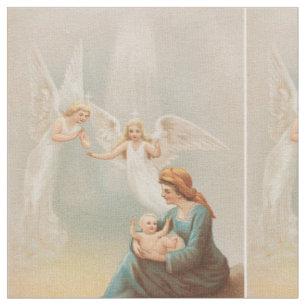 Bunte Vintage Mary mit Baby Jesus-Gewebe Stoff