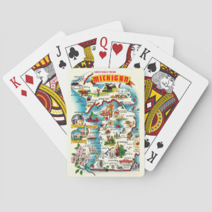 Bunte Vintage-Michigan-Karte Spielkarten