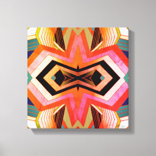 Bunte Vintage-Stimmung Geometrisch Leinwanddruck