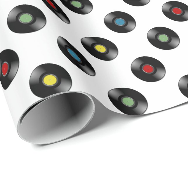 Bunte VinylPlatten | irgendeine Hintergrund-Farbe Geschenkpapier (Rolleneckpunkt)
