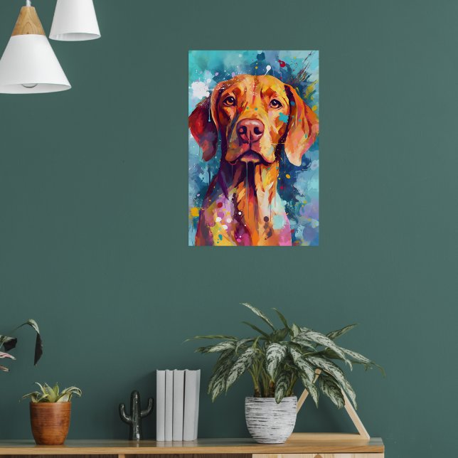 Bunte Vizsla Kunst Poster (Wohnzimmer 1)