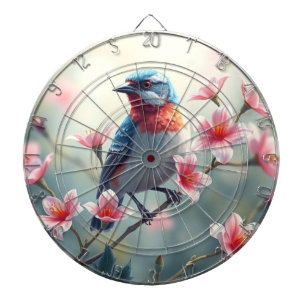 Bunte Vogel Blumen Dartboard Dartscheibe