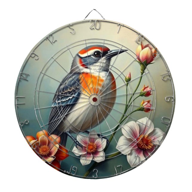 Bunte Vogel-Blumen-Dartscheibe Dartscheibe (vorne)