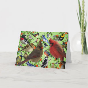 Bunte Vogel-Collage Feiertagskarte