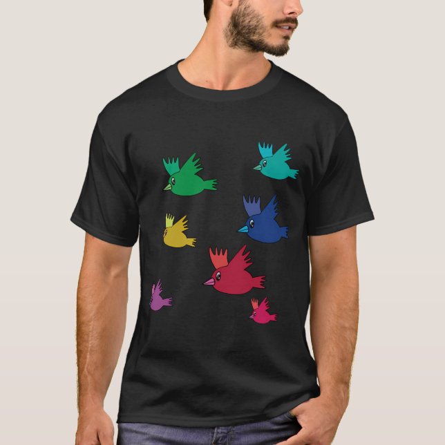 Bunte Vögel für Kinder T-Shirt (Vorderseite)