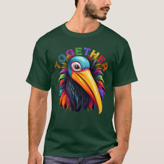 Bunte Vogelkunst Einzigartiges Tier Helle Freunde T-Shirt