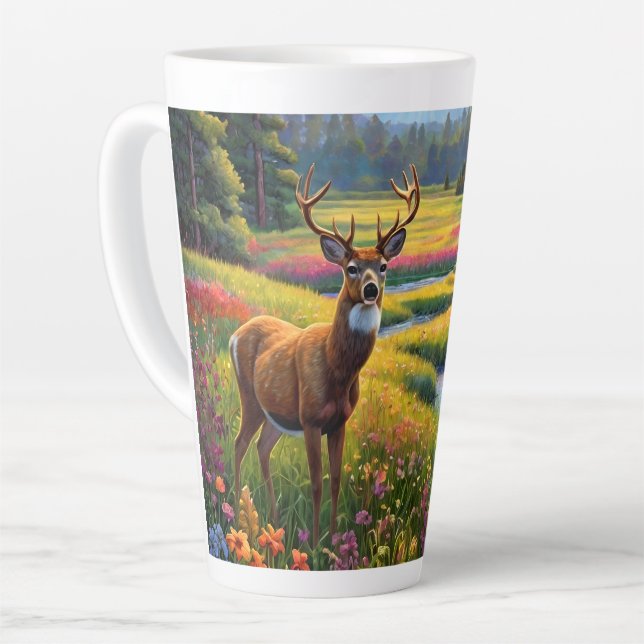 Bunte Wald Farben und Hirsch Kunst Milchtasse (Linke Ecke)
