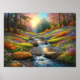 Bunte Waldblumen Kunst Poster