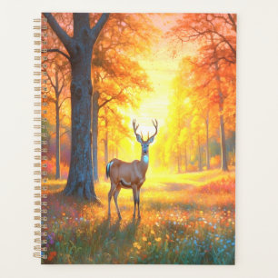 Bunte Waldblumen und Hirsche - Farbige Kunst Planer