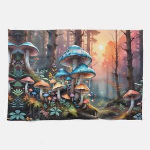 Bunte Waldpilzkunst Geschirrtuch
