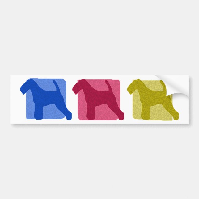 Bunte Waliser-Terrier-Silhouetten Autoaufkleber (Vorne)