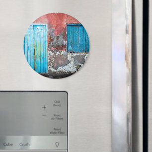 Bunte Wand, Tür und Fensterläden Magnet