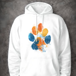 Bunte Wasserfarbe-Pfotenabdruck-Kunst Haustierlieb Hoodie