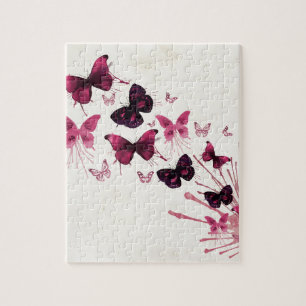 Bunte Wasserfarbe-Schmetterlinge Puzzle