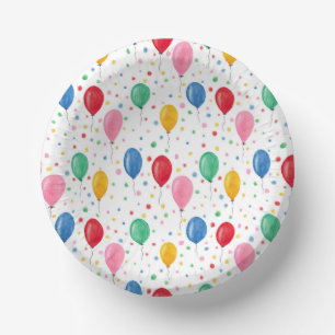 Bunte Wasserfarben-Ballon-Papier-Schalen Lustige Pappteller