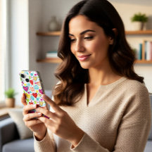 Bunte Wasserfarben-Herzen iPhone 15 Hülle