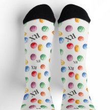 Bunte Wasserfarben-Pillen RX-Symbol Apotheke Socke