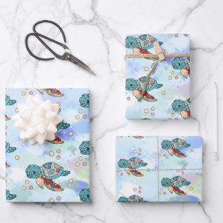 bunte Wasserschildkröte Packpapier Blatt