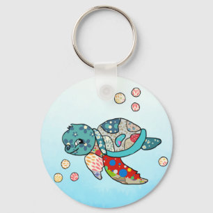 bunte Wasserschildkröte Schlüsselanhänger