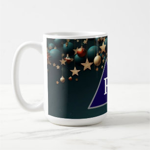Bunte Weihnachtsbällchen und Sterne Kaffeetasse