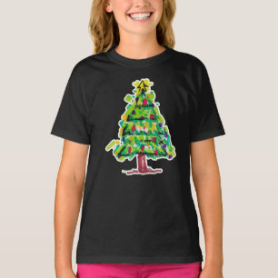 Bunte Weihnachtsbaum-Illustration T-Shirt