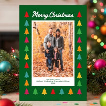 Bunte Weihnachtsbaum-Rand Holiday Foto