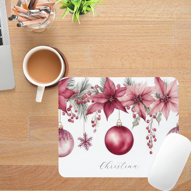 Bunte Weihnachtsbaumchen mit Blume Mousepad (Von Creator hochgeladen)