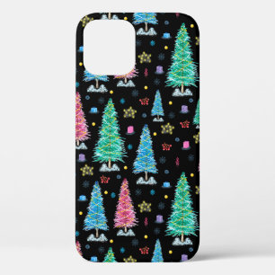 Bunte Weihnachtsbäume an Weihnachtsnachtskrankheit Case-Mate iPhone Hülle
