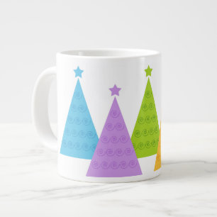 Bunte Weihnachtsbäume Jumbo-Tasse